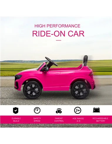 HOMCOM Audi RS Q8 6V Kids Electric Ride On Car Toy w/ Remote USB MP3 Bluetooth Pink