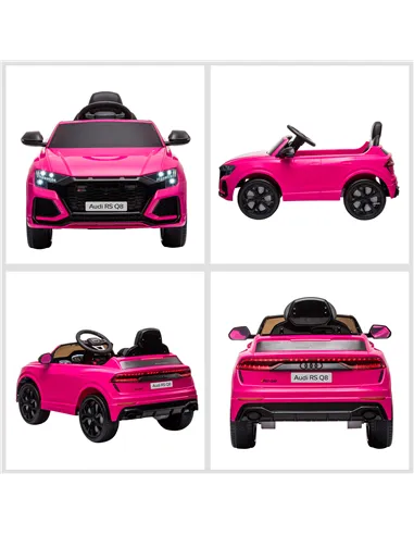 HOMCOM Audi RS Q8 6V Kids Electric Ride On Car Toy w/ Remote USB MP3 Bluetooth Pink