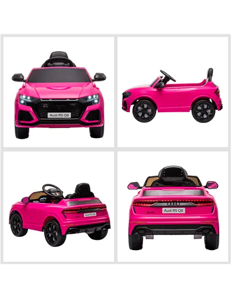 HOMCOM Audi RS Q8 6V Kids Electric Ride On Car Toy w/ Remote USB MP3 Bluetooth Pink
