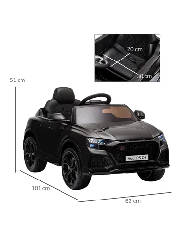 HOMCOM Licensed Audi RS Q8 Electric Ride On Car, with Remote Control, Black