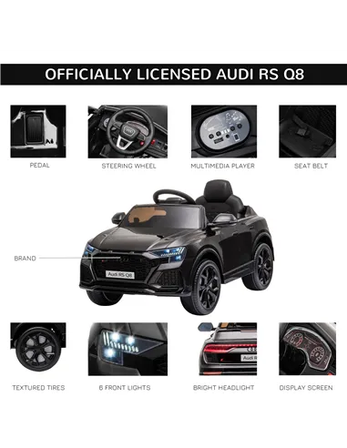 HOMCOM Licensed Audi RS Q8 Electric Ride On Car, with Remote Control, Black