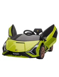 HOMCOM Lamborghini Sian Licensed 12V Kids Electric Ride On Car 2 Motors Toy Car with Remote Control Music Lights MP3 for 3-5 Yea