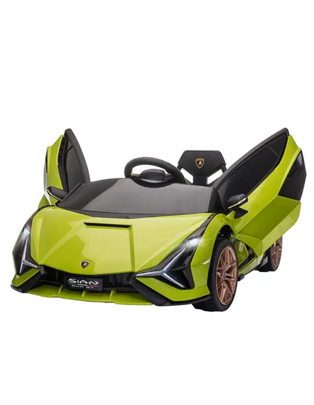 HOMCOM Lamborghini Sian Licensed 12V Kids Electric Ride On Car 2 Motors Toy Car with Remote Control Music Lights MP3 for 3-5 Yea