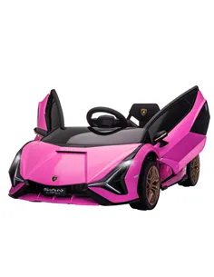 HOMCOM Lamborghini Sian Licensed 12V Kids Electric Ride On Car 2 Motors Toy Car with Remote Control Music Lights MP3 for 3-5 Yea