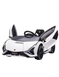 HOMCOM Lamborghini Sian Licensed 12V Kids Electric Ride On Car 2 Motors Toy Car with Remote Control Music Lights MP3 for 3-5 Yea