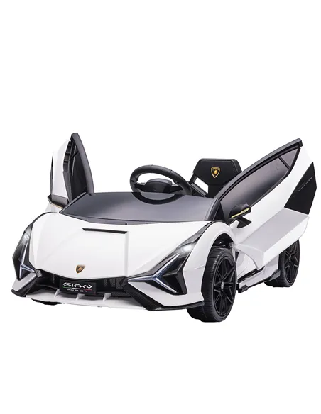HOMCOM Lamborghini Sian Licensed 12V Kids Electric Ride On Car 2 Motors Toy Car with Remote Control Music Lights MP3 for 3-5 Yea