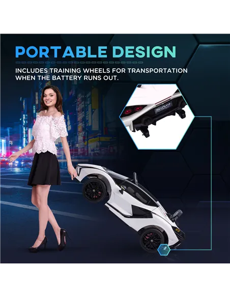 HOMCOM Lamborghini Sian Licensed 12V Kids Electric Ride On Car 2 Motors Toy Car with Remote Control Music Lights MP3 for 3-5 Yea