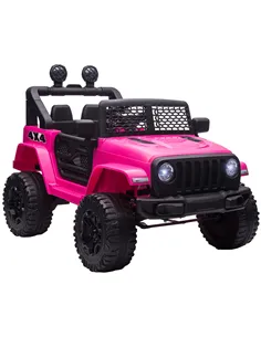 HOMCOM Kids Electric Ride On Car 12V Off Road Toy with Parental Remote Control 2 Motors Horn Lights Suspension Wheels for 3-6 Ye