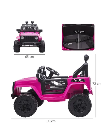 HOMCOM Kids Electric Ride On Car 12V Off Road Toy with Parental Remote Control 2 Motors Horn Lights Suspension Wheels for 3-6 Ye