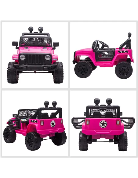 HOMCOM Kids Electric Ride On Car 12V Off Road Toy with Parental Remote Control 2 Motors Horn Lights Suspension Wheels for 3-6 Ye