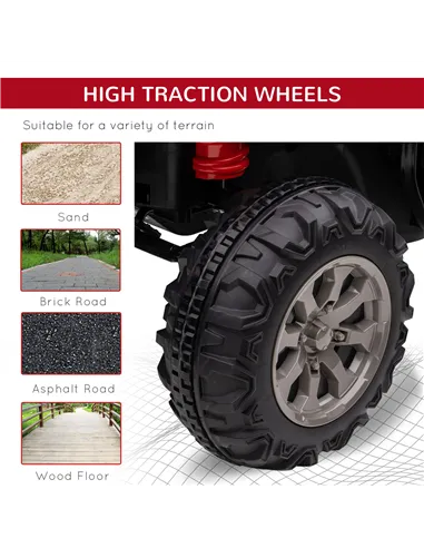 HOMCOM 12V 2 Seater Kids Electric Ride-On Car with Electric Bucket, Remote Control - Red