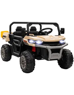 HOMCOM 12V 2 Seater Kids Electric Ride-On Car with Electric Bucket, Remote Control - Yellow