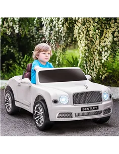 HOMCOM Bentley Mulsanne Licensed Kids Electric Ride-On Car, with Remote Control. LED lights, Music - White 2