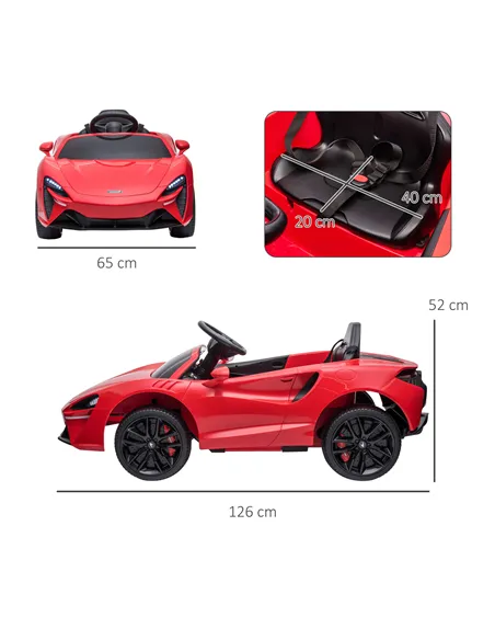 HOMCOM McLaren Licensed Kids Electric Ride-On Car, with Remote Control - Red