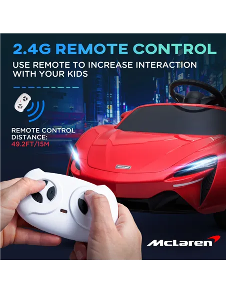 HOMCOM McLaren Licensed Kids Electric Ride-On Car, with Remote Control - Red