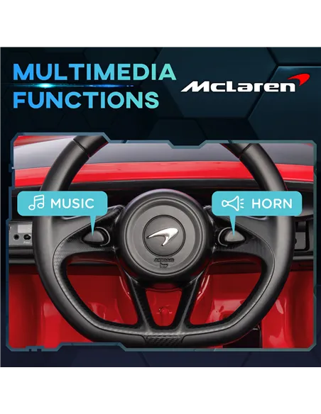 HOMCOM McLaren Licensed Kids Electric Ride-On Car, with Remote Control - Red