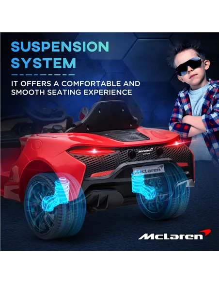 HOMCOM McLaren Licensed Kids Electric Ride-On Car, with Remote Control - Red