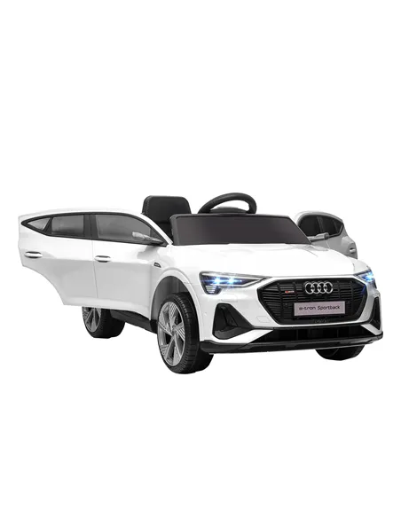 HOMCOM 12V Kids Electric Ride-On Car, with Remote Control, Lights, Music, Horn - White