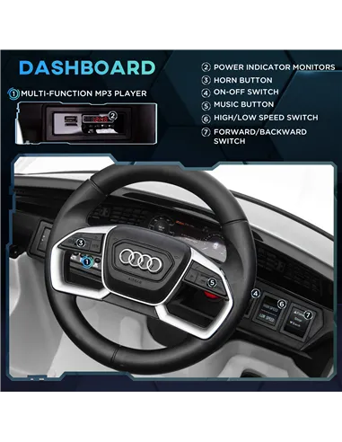 HOMCOM 12V Kids Electric Ride-On Car, with Remote Control, Lights, Music, Horn - White