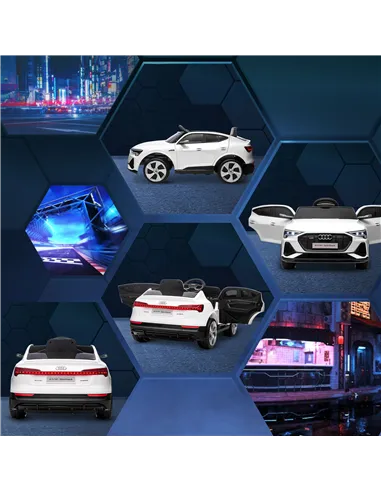 HOMCOM 12V Kids Electric Ride-On Car, with Remote Control, Lights, Music, Horn - White