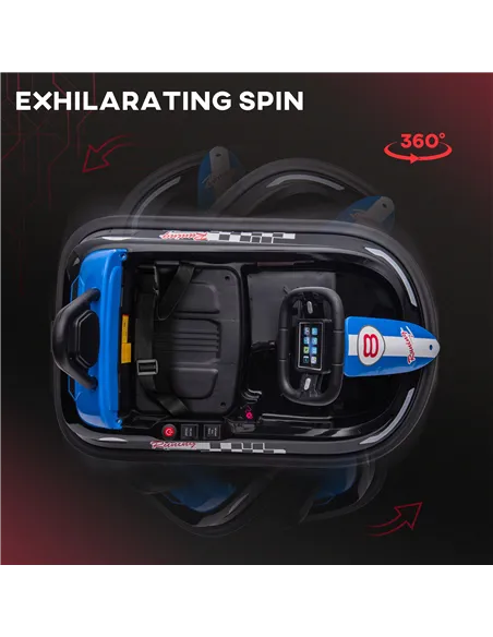 HOMCOM 6V Electric Kids Bumper Car, 6V Spin Waltz Car, with Music, Horn, Lights - Black