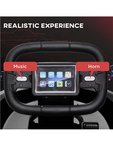 HOMCOM 6V Electric Kids Bumper Car, 6V Spin Waltz Car, with Music, Horn, Lights - Black