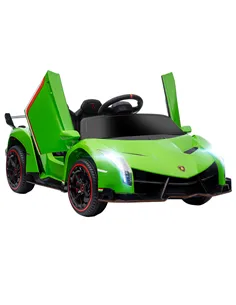 HOMCOM Lamborghini Veneno Licensed Electric Ride-On Car, with Remote, Music, Horn - Green