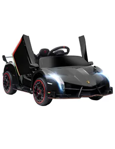 HOMCOM Lamborghini Veneno Licensed Electric Ride-On Car, with Remote, Music, Horn - Black