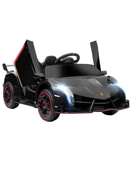HOMCOM Lamborghini Veneno Licensed Electric Ride-On Car, with Remote, Music, Horn - Black