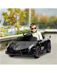 HOMCOM Lamborghini Veneno Licensed Electric Ride-On Car, with Remote, Music, Horn - Black 2