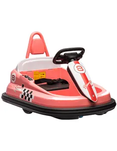 HOMCOM 6V Electric Kids Bumper Car, 6V Spin Waltz Car, with Music, Horn, Lights - Pink