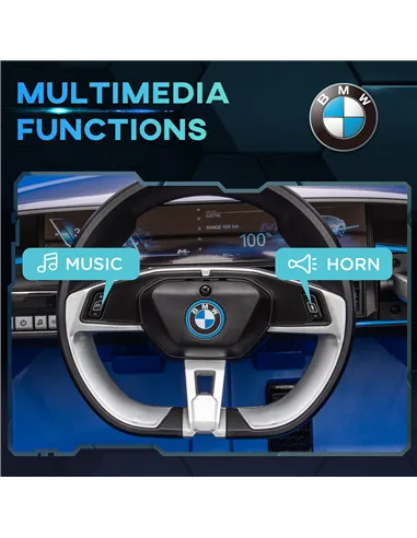 HOMCOM BMW i4 Licensed 12V Kids Electric Ride-On Car, Blue