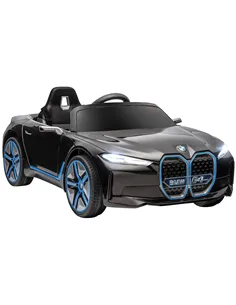 HOMCOM BMW i4 Licensed 12V Kids Electric Ride-On Car, with Remote Control, Portable Battery, Music, Horn, Headlights - Black