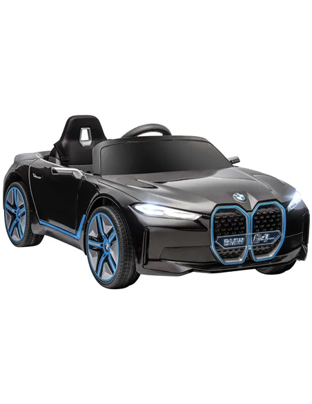 HOMCOM BMW i4 Licensed 12V Kids Electric Ride-On Car, with Remote Control, Portable Battery, Music, Horn, Headlights - Black