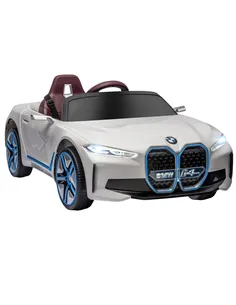 HOMCOM BMW i4 Licensed 12V Kids Electric Ride-On Car, White, Red and Light Blue