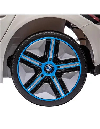 HOMCOM BMW i4 Licensed 12V Kids Electric Ride-On Car, White, Red and Light Blue