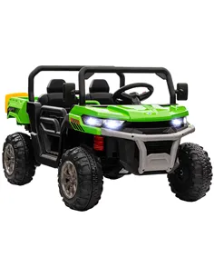 HOMCOM 12V 2 Seater Kids Electric Ride-On Car with Electric Bucket, Remote Control - Green
