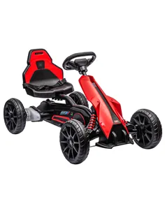 HOMCOM 12V Electric Go-Kart for Kids, Ride-On Racing Go-Kart, with Forward and Reversing Functions, for Ages 3-8 Years - Red
