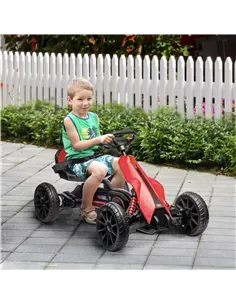 HOMCOM 12V Electric Go-Kart for Kids, Ride-On Racing Go-Kart, with Forward and Reversing Functions, for Ages 3-8 Years - Red 2