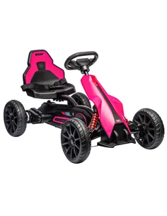 HOMCOM 12V Electric Go-Kart for Kids, Ride-On Racing Go-Kart, with Forward and Reversing Functions, for Ages 3-8 Years - Pink