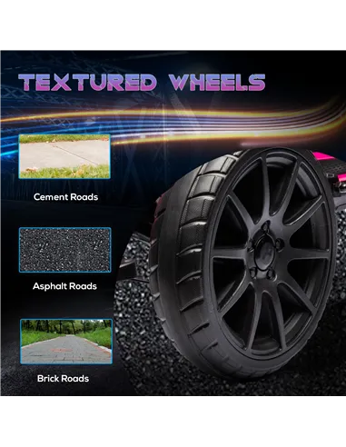 HOMCOM 12V Electric Go-Kart for Kids, Ride-On Racing Go-Kart, with Forward and Reversing Functions, for Ages 3-8 Years - Pink