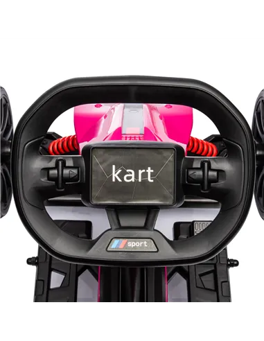 HOMCOM 12V Electric Go-Kart for Kids, Ride-On Racing Go-Kart, with Forward and Reversing Functions, for Ages 3-8 Years - Pink