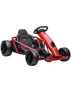 HOMCOM 24V Electric Go Kart for Kids, Drift Ride-On Racing Go Kart with 2 Speeds, for Boys Girls Aged 8-12 Years Old, Red
