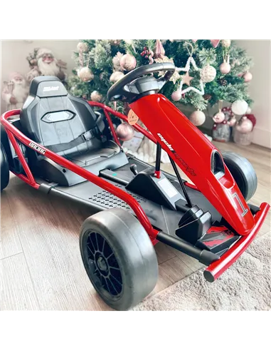 HOMCOM 24V Electric Go Kart for Kids, Drift Ride-On Racing Go Kart with 2 Speeds, for Boys Girls Aged 8-12 Years Old, Red