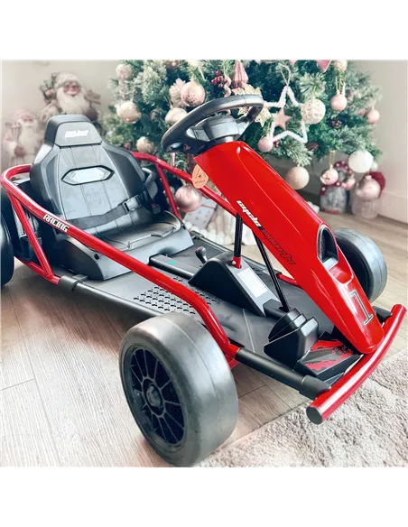HOMCOM 24V Electric Go Kart for Kids, Drift Ride-On Racing Go Kart with 2 Speeds, for Boys Girls Aged 8-12 Years Old, Red