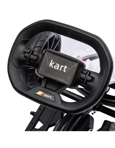 HOMCOM 12V Electric Go-Kart for Kids, Ride-On Racing Go-Kart, with Forward and Reversing Functions, for Ages 3-8 Years - White