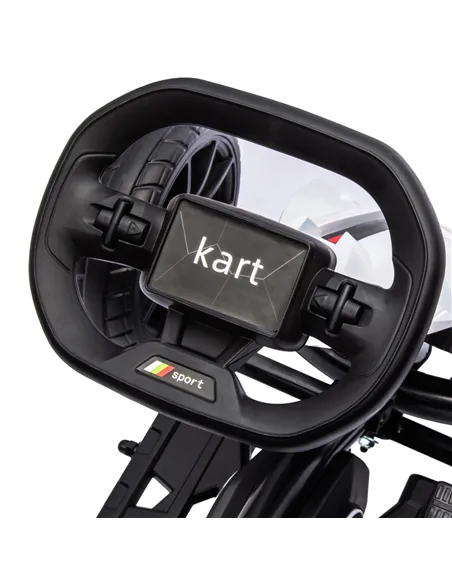 HOMCOM 12V Electric Go-Kart for Kids, Ride-On Racing Go-Kart, with Forward and Reversing Functions, for Ages 3-8 Years - White
