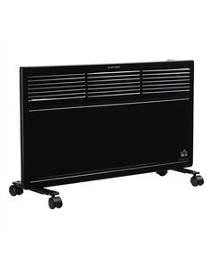 HOMCOM POWER Convector Radiator Freestanding or Wall-mounted Heating with 2 Heat Settings Safety Cut-Off, Black