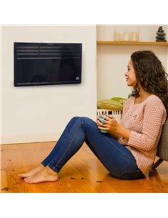 HOMCOM POWER Convector Radiator Freestanding or Wall-mounted Heating with 2 Heat Settings Safety Cut-Off, Black 2