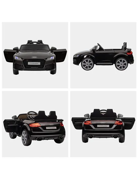 HOMCOM Kids Licensed Audi TT Ride-On Car 12V Battery w/ Remote Suspension Headlights and MP3 Player 2.5-5km/h Black